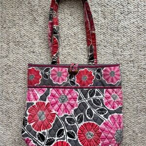 Vera Bradley Pink and Gray Floral Shoulder Bag